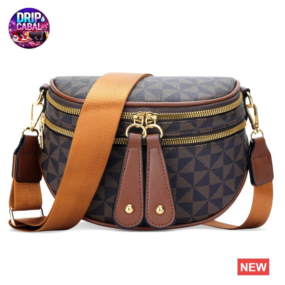 Trendy Vegan Leather Crossbody Sling Bag Fanny Pack Chest Bag